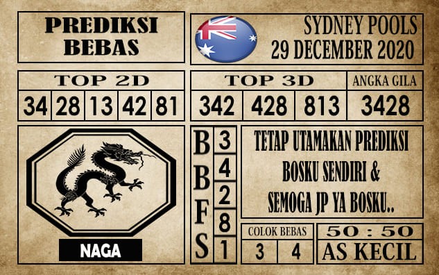 Prediksi Sydney Pools Hari Ini 29 Desember 2020
