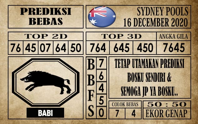 Prediksi Sydney Pools Hari Ini 16 Desember 2020