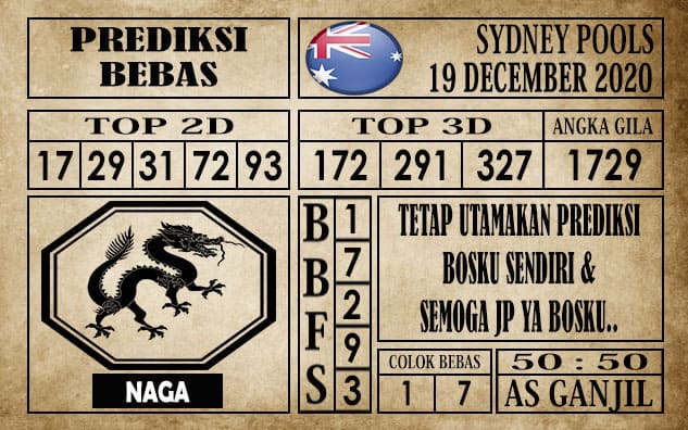 Prediksi Sydney Pools Hari Ini 19 Desember 2020