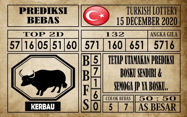 Prediksi Turkish Lottery Hari Ini 15 Desember 2020