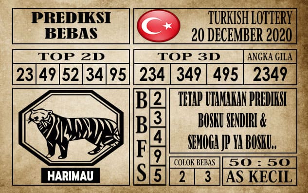 Prediksi Turkish Lottery Hari Ini 20 Desember 2020