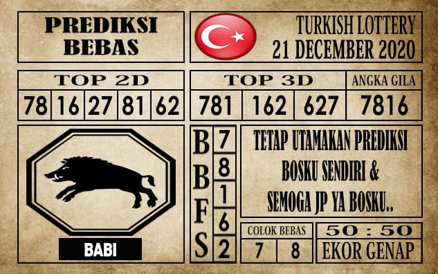 Prediksi Turkish Lottery Hari Ini 21 Desember 2020