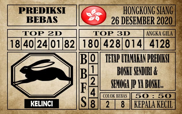 Prediksi Hongkong Siang Hari ini 26 Desember 2020