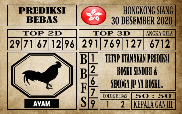 Prediksi Hongkong Siang Hari ini 30 Desember 2020