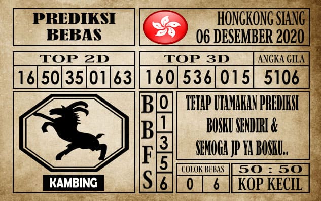 Prediksi Hongkong Siang Hari ini 06 Desember 2020