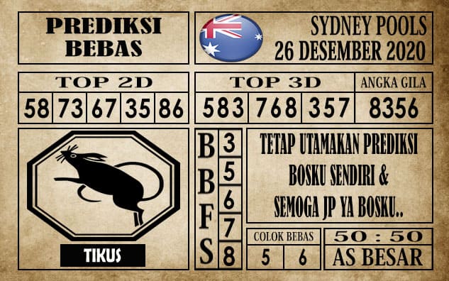 Prediksi Sydney Pools Hari ini 27 Desember 2020