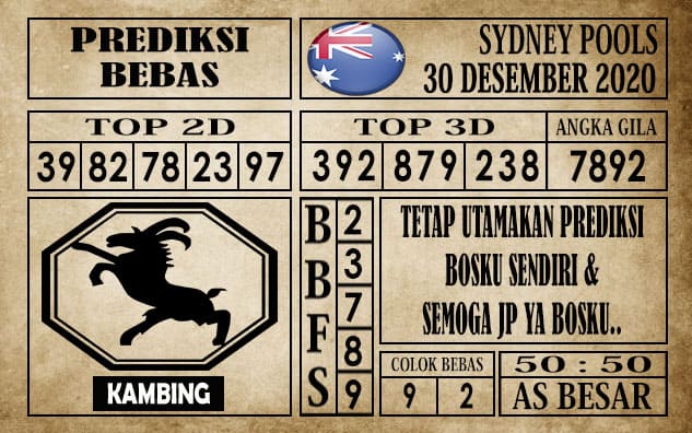 Prediksi Sydney Pools Hari ini 30 Desember 2020