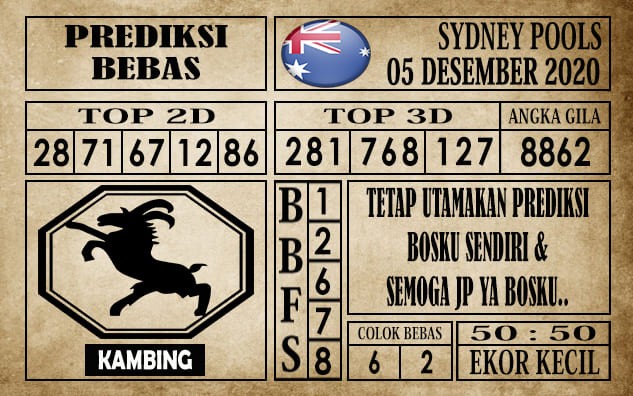 Prediksi Sydney Pools Hari ini 05 Desember 2020