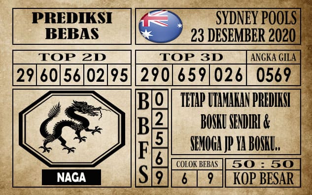 Prediksi Sydney Pools Hari ini 23 Desember 2020