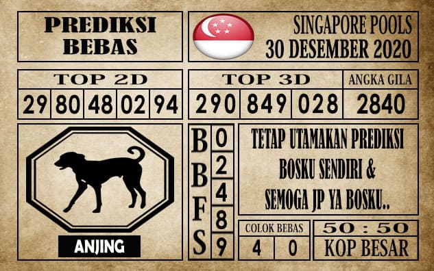 Prediksi Singapore Pools Hari ini 30 Desember 2020