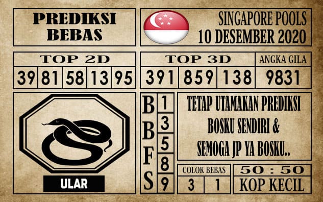Prediksi Singapore Pools Hari ini 10 Desember 2020