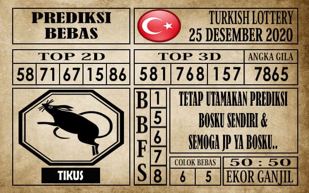 Prediksi Turkish Lottery Hari ini 25 Desember 2020