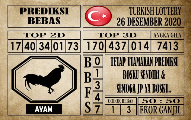 Prediksi Turkish Lottery Hari ini 27 Desember 2020