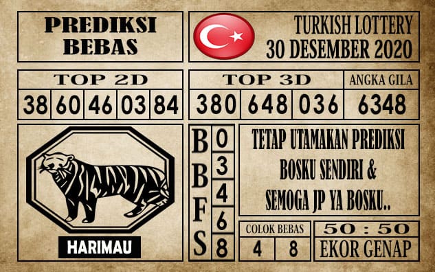 Prediksi Turkish Lottery Hari ini 30 Desember 2020