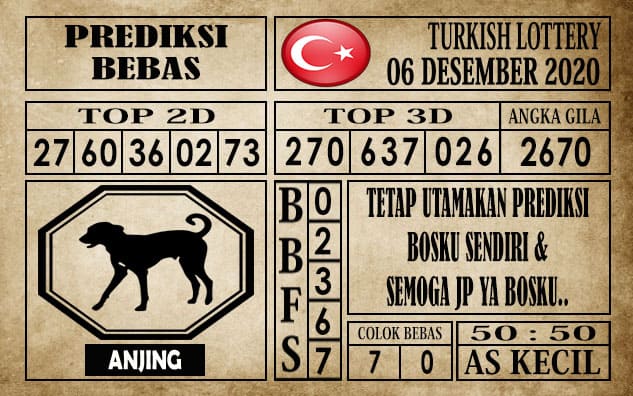 Prediksi Turkish Lottery Hari ini 06 Desember 2020