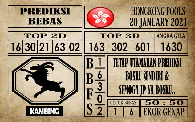 Prediksi Hongkong Pools Hari Ini 20 Januari 2021