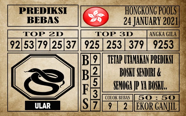 Prediksi Hongkong Pools Hari Ini 24 Januari 2021