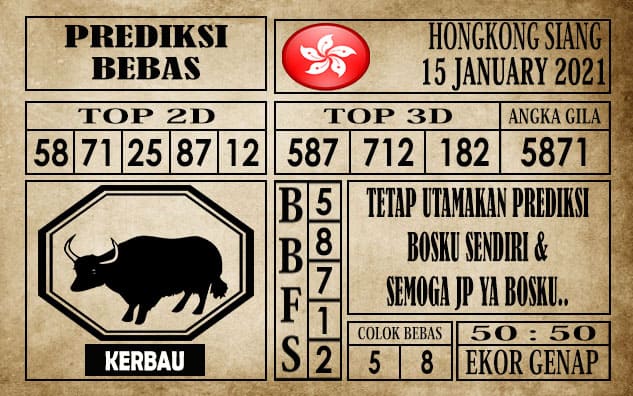 Prediksi Hongkong Siang Hari Ini 15 Januari 2021