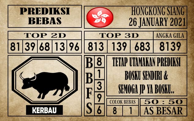 Prediksi Hongkong Siang Hari Ini 26 Januari 2021