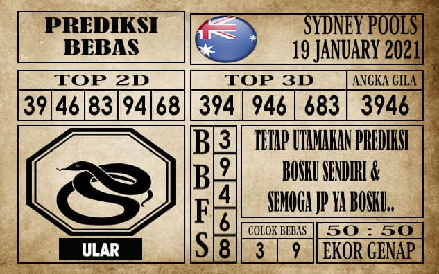Prediksi Sydney Pools Hari Ini 19 Januari 2021