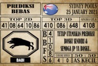 Prediksi Sydney Pools Hari Ini 25 Januari 2021