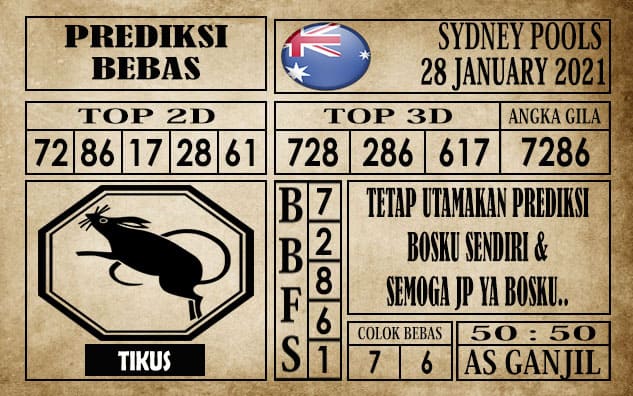 Prediksi Sydney Pools Hari Ini 28 Januari 2021