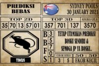 Prediksi Sydney Pools Hari Ini 30 Januari 2021
