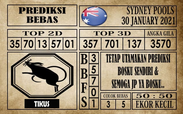 Prediksi Sydney Pools Hari Ini 30 Januari 2021