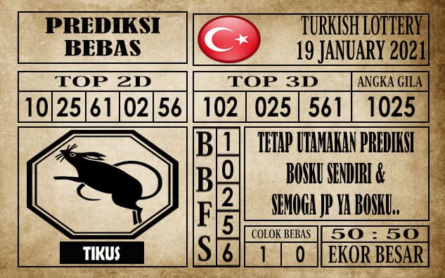 Prediksi Turkish Lottery Hari Ini 19 Januari 2021