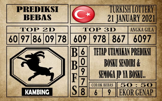 Prediksi Turkish Lottery Hari Ini 21 Januari 2021