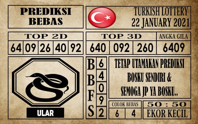 Prediksi Turkish Lottery Hari Ini 22 Januari 2021