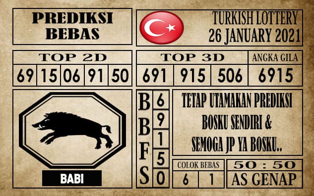 Prediksi Turkish Lottery Hari Ini 26 Januari 2021
