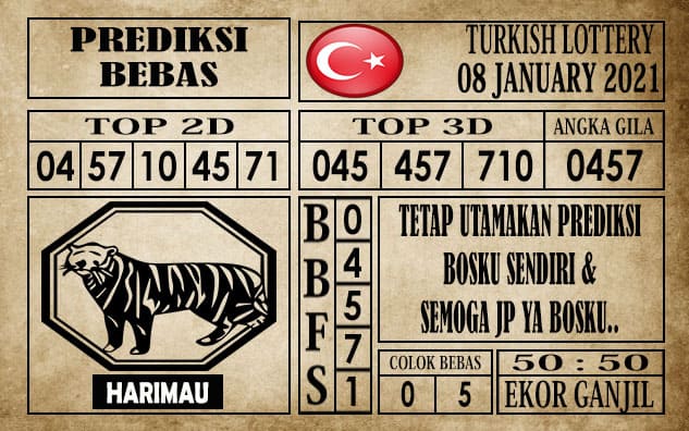 Prediksi Turkish Lottery Hari Ini 08 Januari 2021