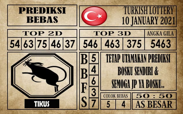 Prediksi Turkish Lottery Hari Ini 10 Januari 2021