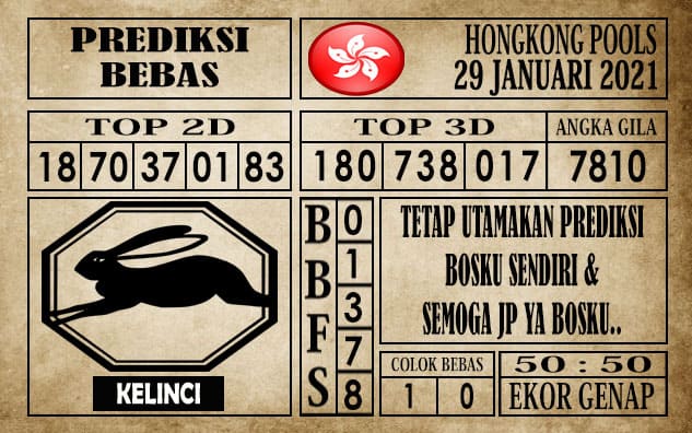 Prediksi Hongkong Pools Hari Ini 29 Januari 2021