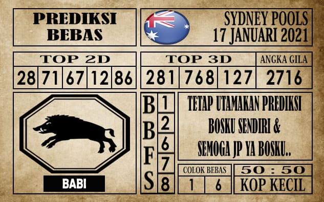 Prediksi Sydney Pools Hari ini 17 Januari 2021