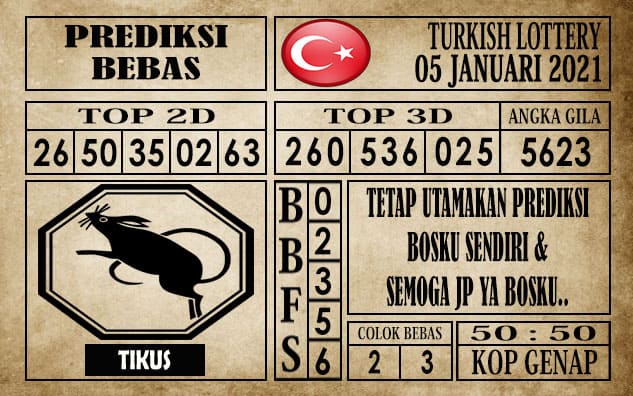 Prediksi Turkish Lottery Hari ini 05 Januari 2021