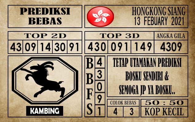 Prediksi Hongkong Siang Hari Ini 13 Februari 2021