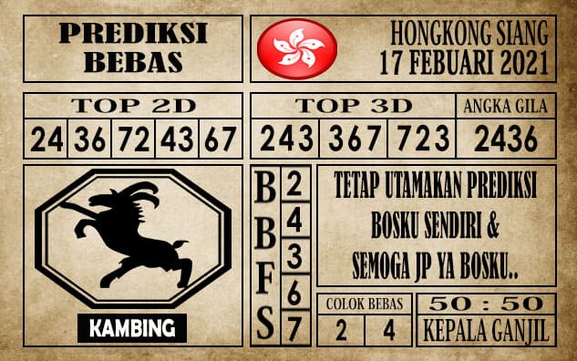 Prediksi Hongkong Siang Hari Ini 17 Februari 2021