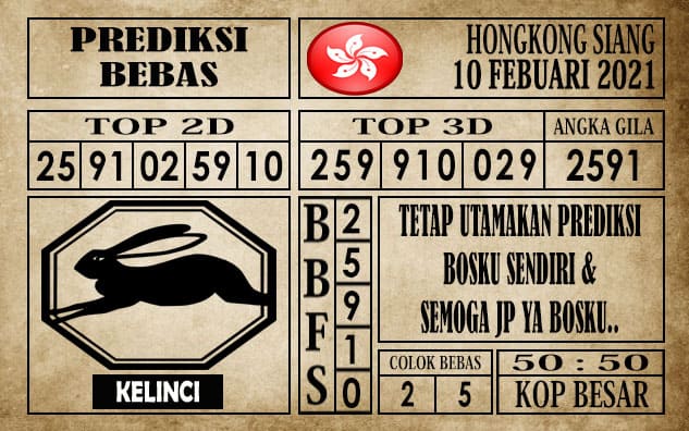 Prediksi Hongkong Siang Hari Ini 10 Februari 2021