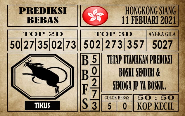 Prediksi Hongkong Siang Hari Ini 11 Februari 2021