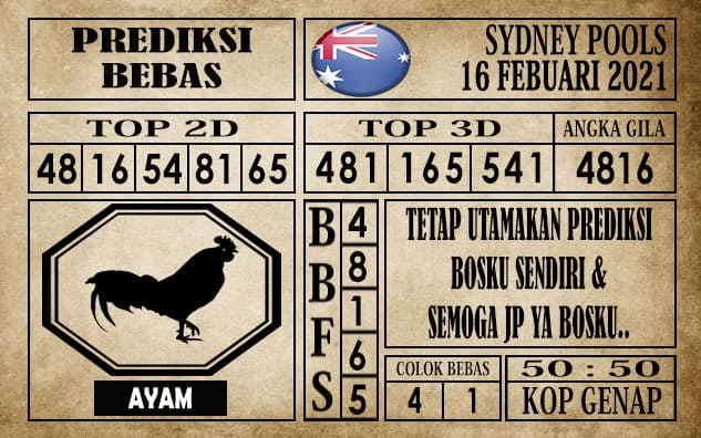 Prediksi Sydney Pools Hari Ini 16 Februari 2021