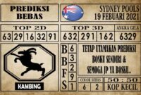 Prediksi Sydney Pools Hari Ini 19 Februari 2021