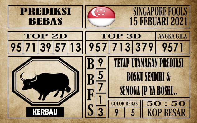 Prediksi Singapore Pools Hari ini 15 Februari 2021