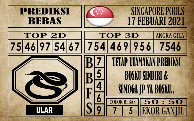 Prediksi Singapore Pools Hari ini 17 Februari 2021
