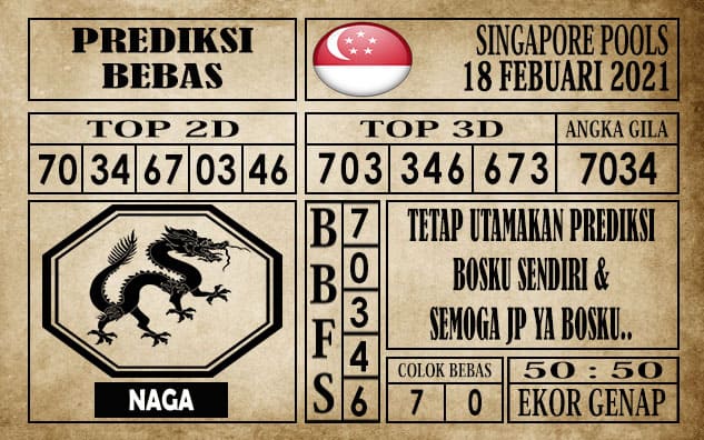 Prediksi Singapore Pools Hari ini 18 Februari 2021