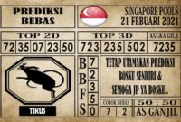 Prediksi Singapore Pools Hari ini 21 Februari 2021 Prediksi Singapore Pools Hari ini 21 Februari 2021