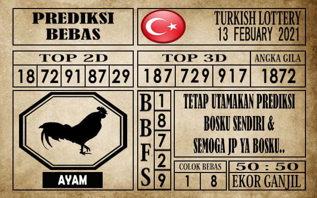 Prediksi Turkish Lottery Hari Ini 13 Februari 2021