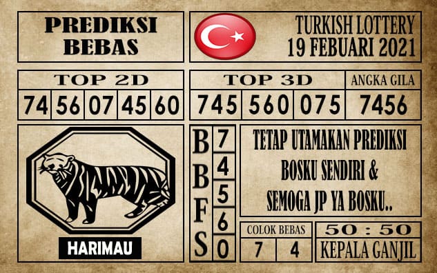 Prediksi Turkish Lottery Hari Ini 19 Februari 2021