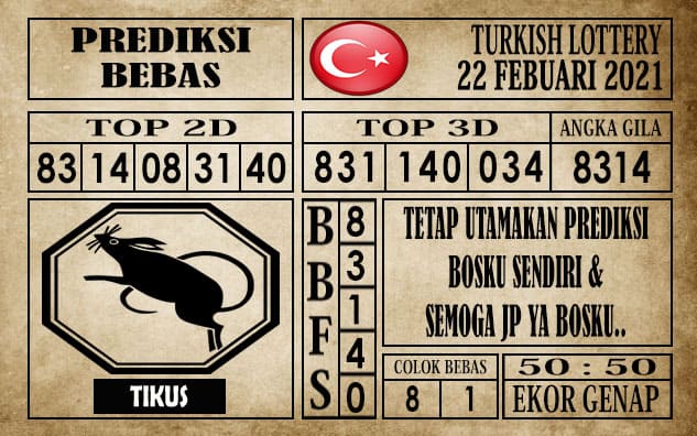 Prediksi Turkish Lottery Hari Ini 22 Februari 2021